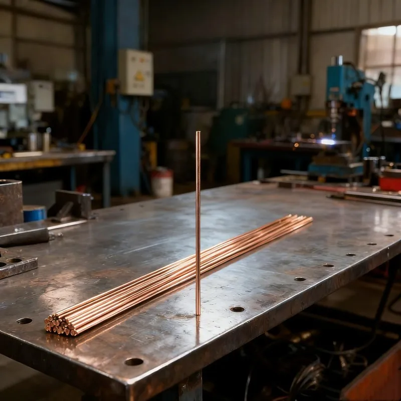 

8 Pcs Phosphor Copper Welding Rods (5mm×200mm) | Flux-Free, for AC, Pipe/Tube, Welding