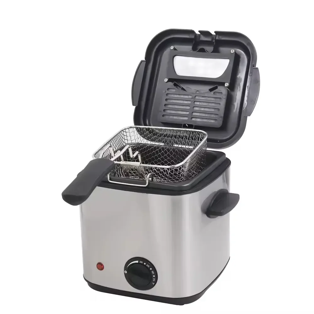 

12/настраиваемая электрическая фритюрница 840 Вт 1,2 л электрическая масляная фритюрница из нержавеющей стали бытовая мелкая кухонная техника с антипригарным покрытием
