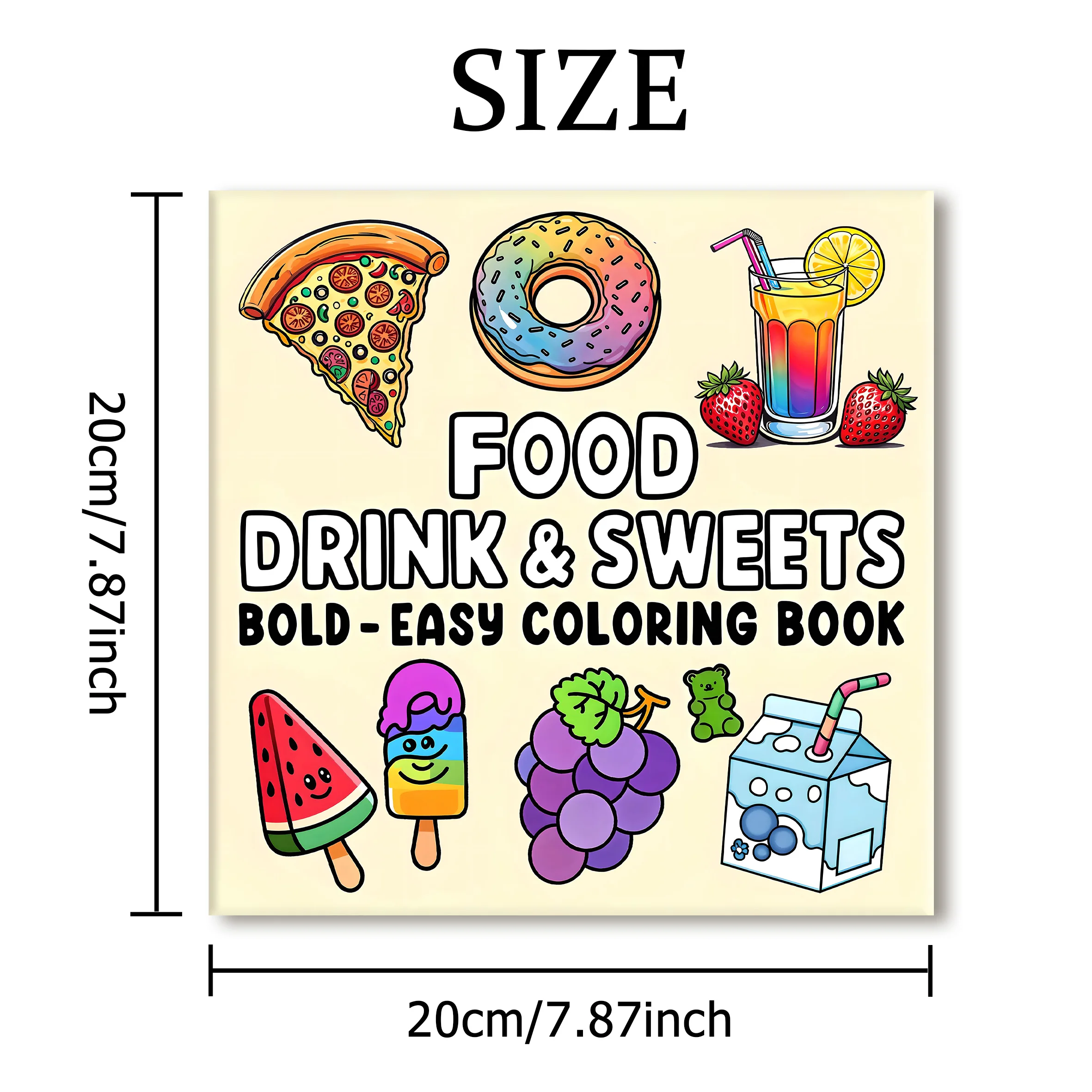 DRINK & SWEETS Bold-easy Patterns Coloring Book for Adults Cute Drawing Book Perfect Gift for Party and Birthday