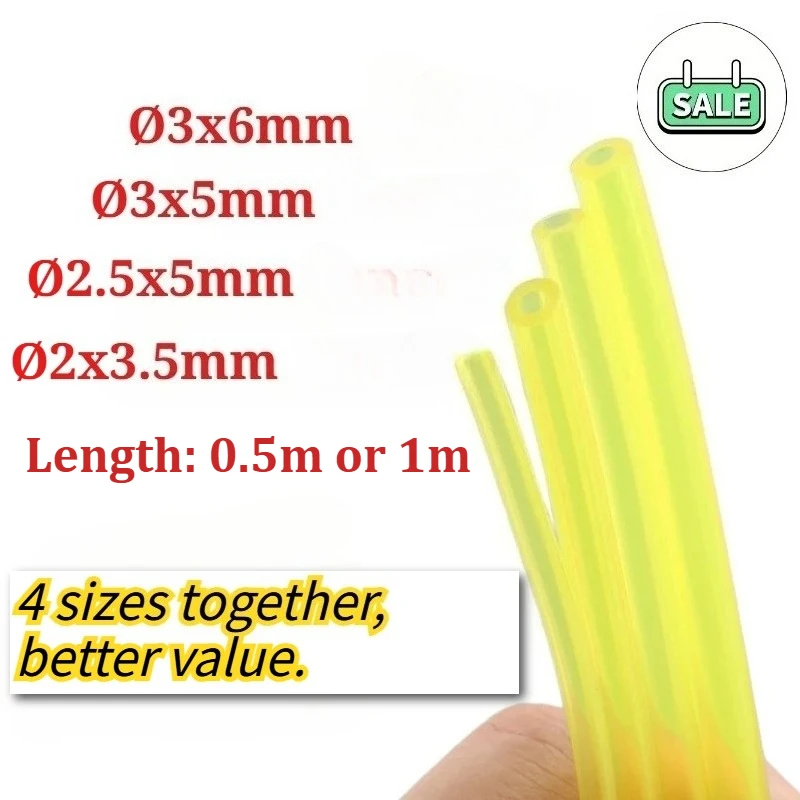 1m | 0.5m Petrol Fuel Gas Line Pipes Hoses Petrol Line For String Trimmer Chainsaw Saw Blower Grass Cutter Brushcutter Fitting