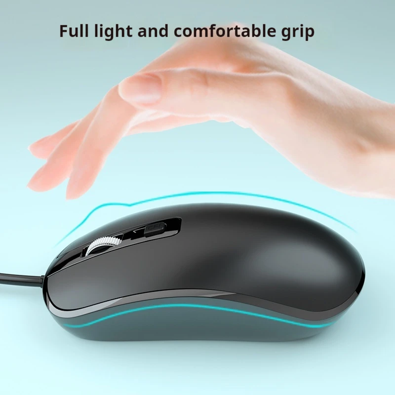 T4 Wired Photoelectric Mouse Silent Usb Interface Computer Laptop Desktop Peripheral Compact Portable Gaming Office Peripheral