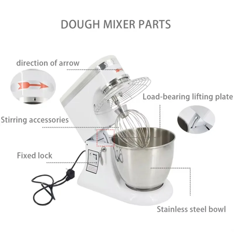 5L 8L Powder Stainless Steel Mixers Pot 3 in 1 Kitchen Electric Food Mixer Machine