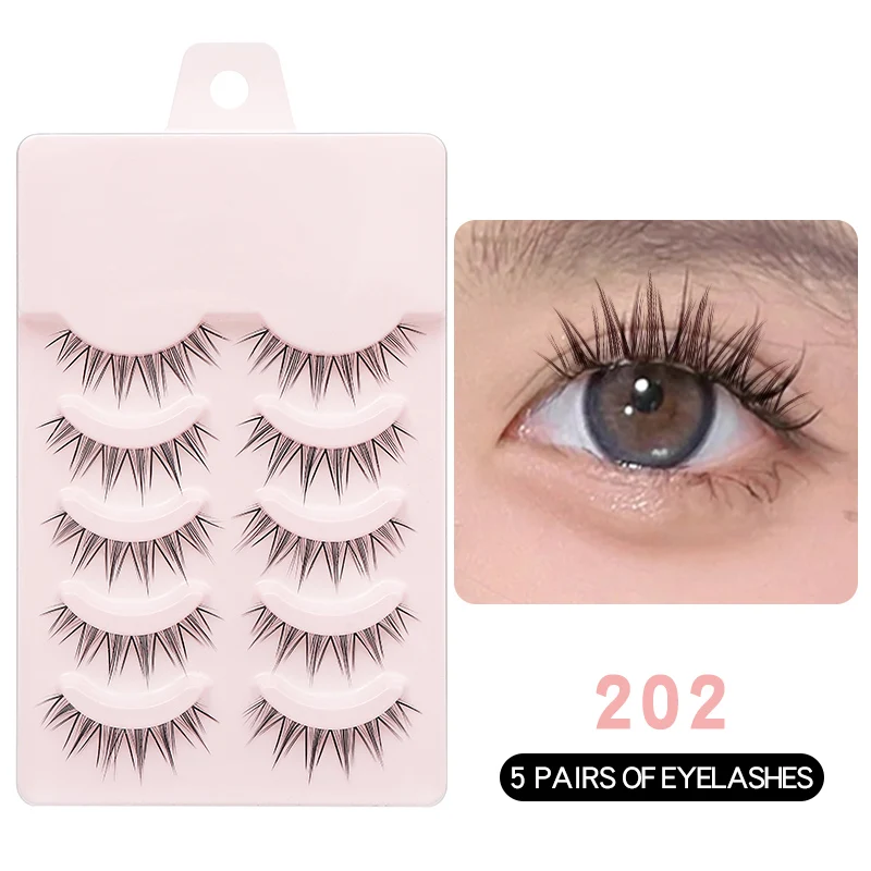Neue natürliche Wimpern, 5 Paar, Manga-Wimpern, weiche falsche Wimpern, Anime-Wimpern, dicke gefälschte Wimpern, tägliches Dating, Make-up, Wimpern, Wispy – Detail 19