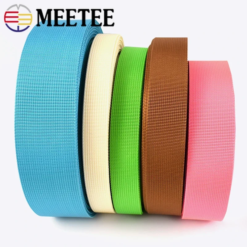 

8Meters Meetee 20-50mm Thick 1mm Nylon Webbing Trim Safety Belt Luggage Strap Ribbon DIY Bag Garment Tape Sewing Accessories