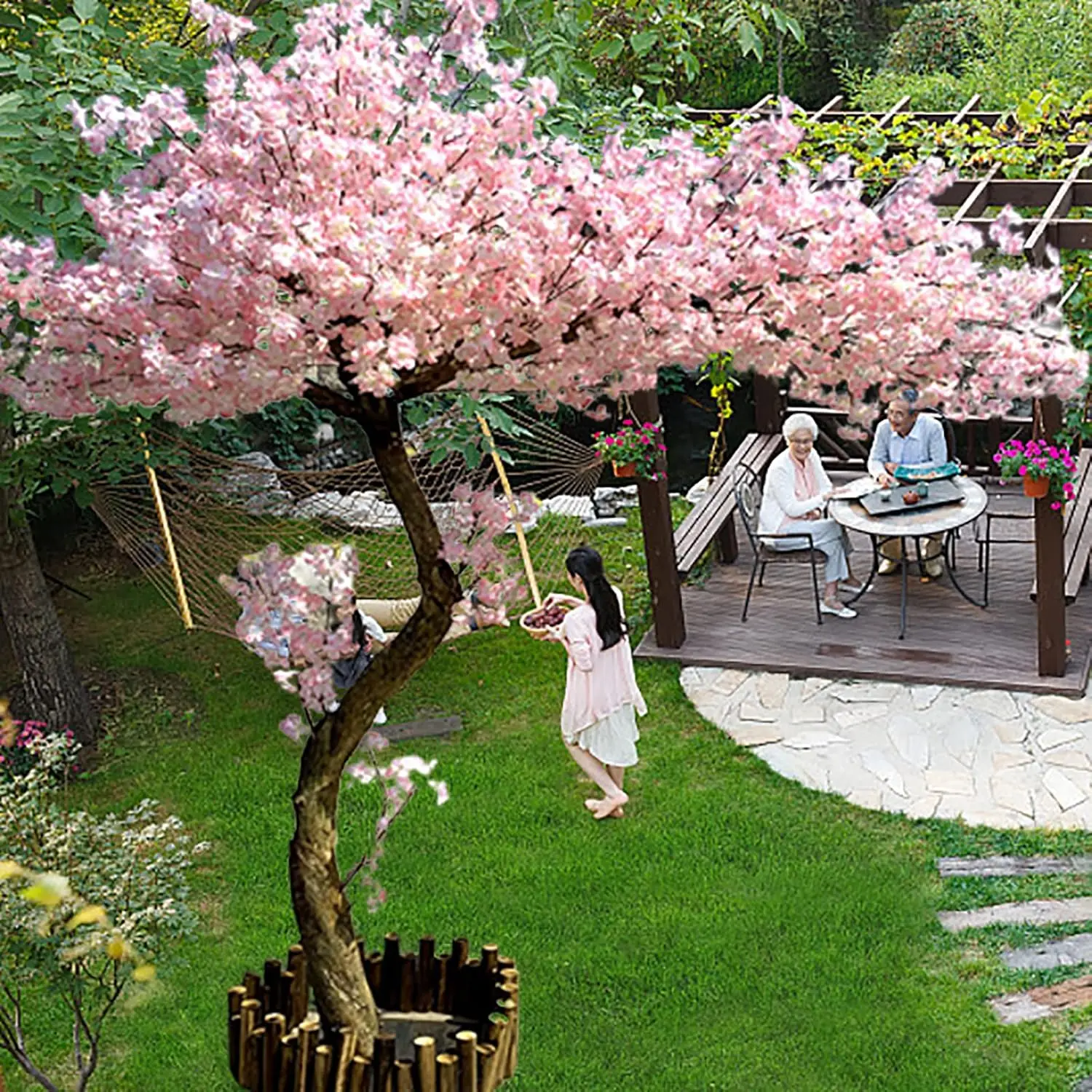 

Large Plant Artificial Simulation Cherry Blossom Tree Peach Tree Fake Cherry Blossom Simulation Wishing Tree Decoration