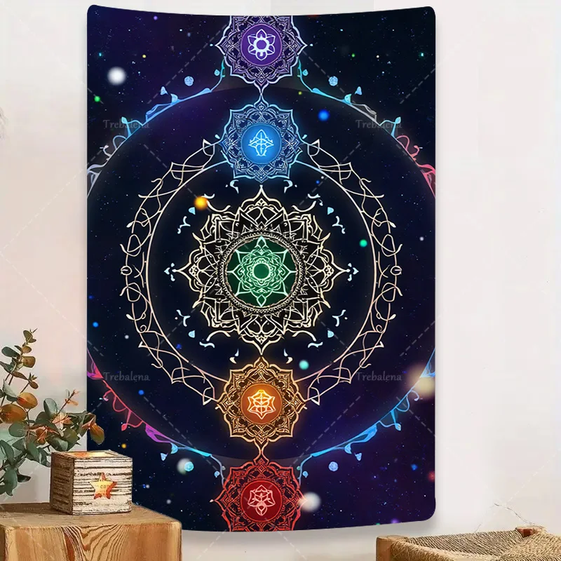 

1pc Wall Tapestry Mystic Mandala Tapestry - Cosmic Galaxy Design for Boho Room Decor