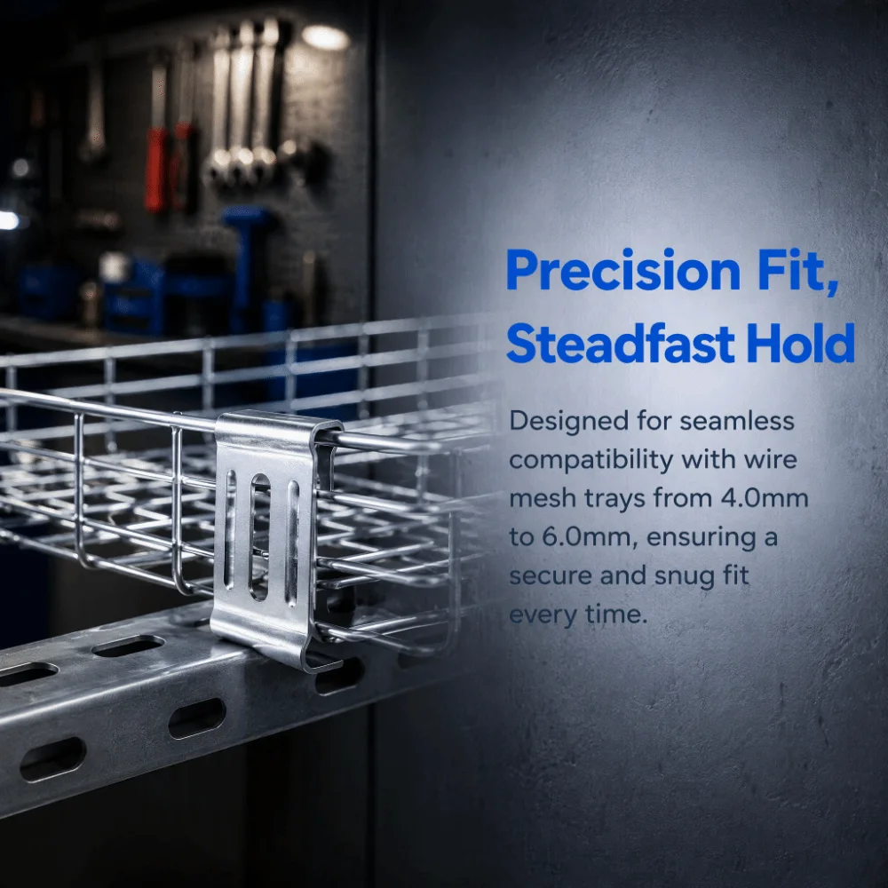50pcs Durable Double Slotted L Hold Down Clamps Zinc Plated Sturdy Support Clamps Cable Tray Clamps Cable Tray