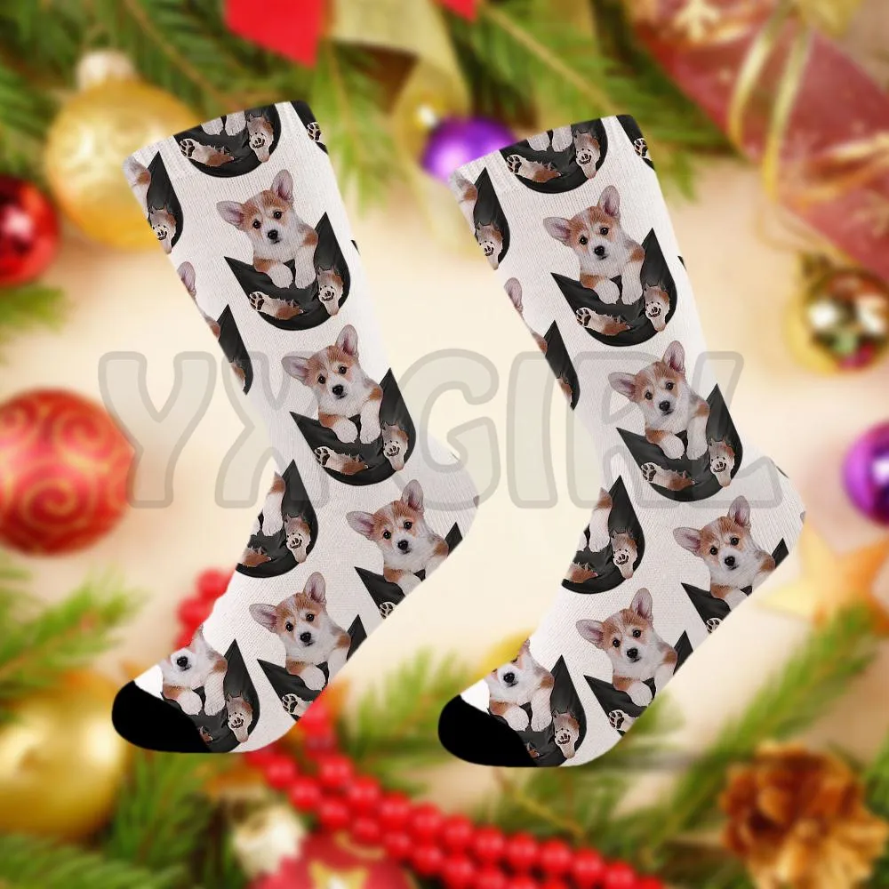 Chocolate Labrador Retriever In Pocket Socks 3d Printed socks High Socks Men Women high quality long socks Novelty socks