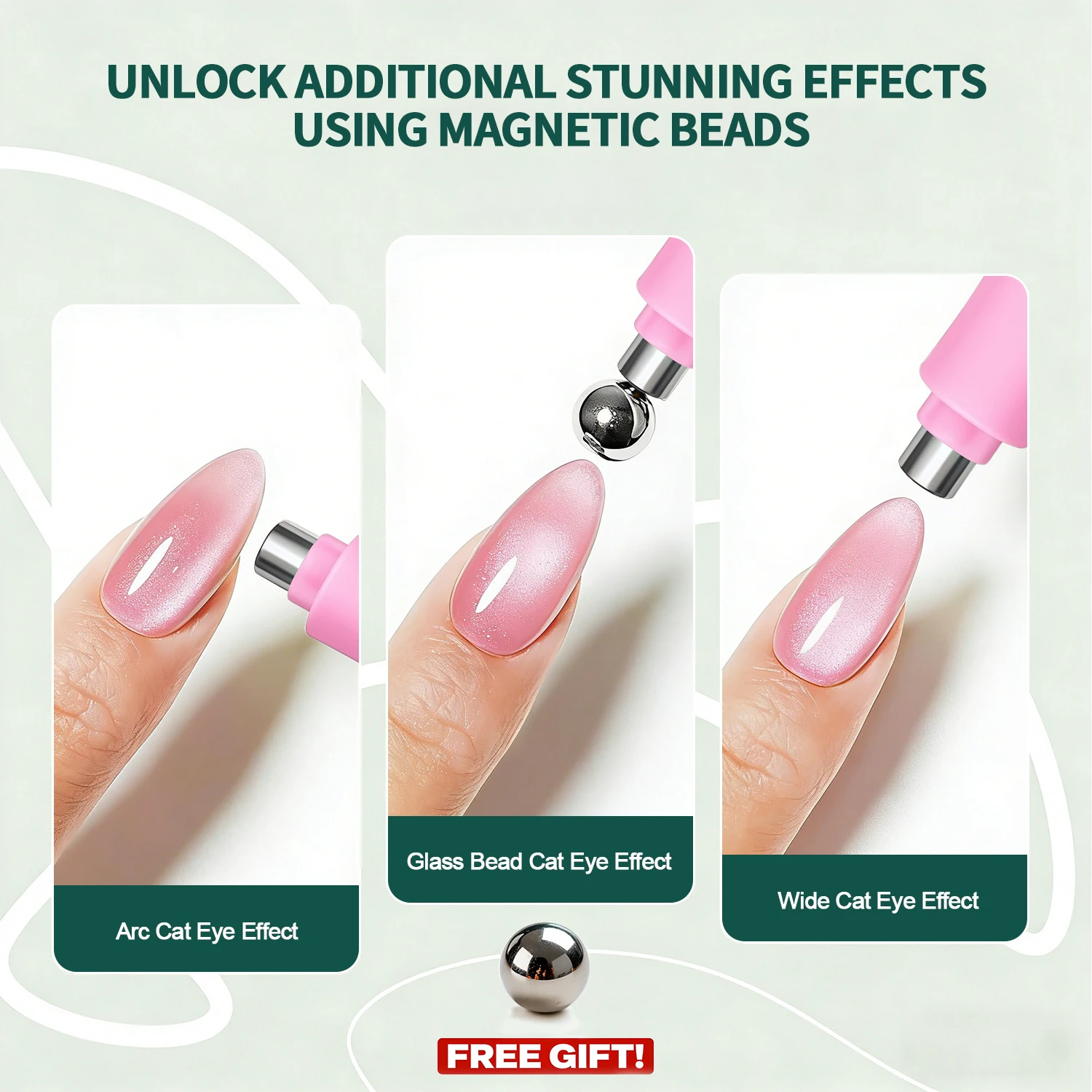 เครื่องมือแม่เหล็กทำเล็บแบบ 3 in 1 สำหรับเจลทาเล็บ สร้างเอฟเฟกต์แม่เหล็กง่ายและรวดเร็ว สร้างเล็บ 4 แบบ ทำเองได้ที่บ้าน ระดับมืออาชีพ 1 ชิ้น