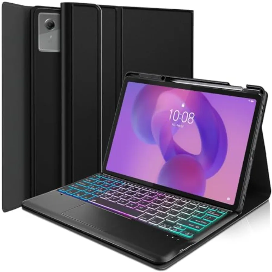 

Touchpad Keyboard Case for 2025 Lenovo Idea Tab Plus 12.1 Inch/Tab K12 with 3-Zone Backlight Detachable Wireless Keyboard and P