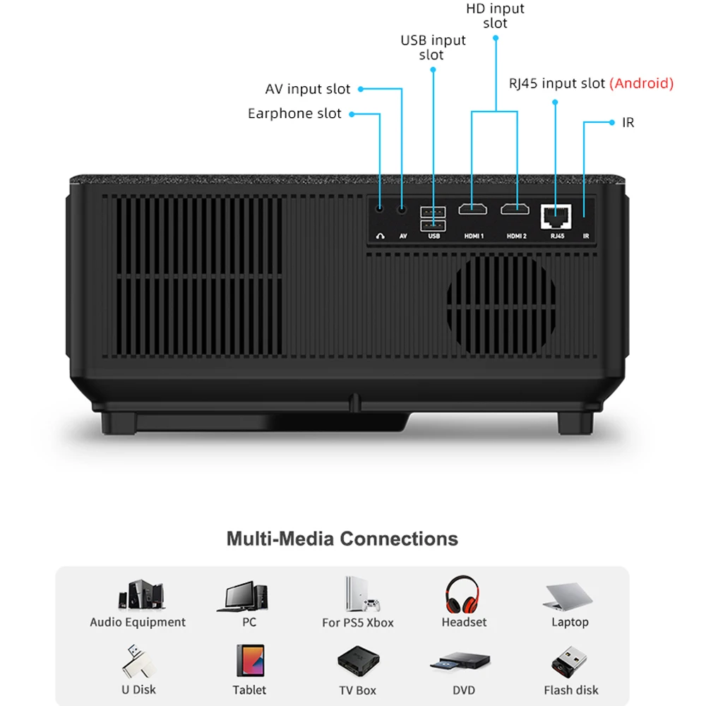 ThundeaL Full HD 1080P Projector TD98 WiFi LED 2K 4K Video Movie Beam TD98W Android Projector PK DLP Home Theater Cinema Beamer