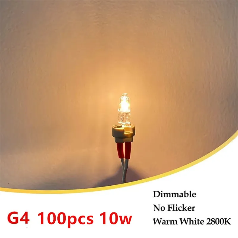

Wholesale 100PCS G4 12V 10W 20W LED Lamp Bulbs Eco Halogen Light Bulbs Capsule Inserted Beads Crystal Lamp Halogen Bulb