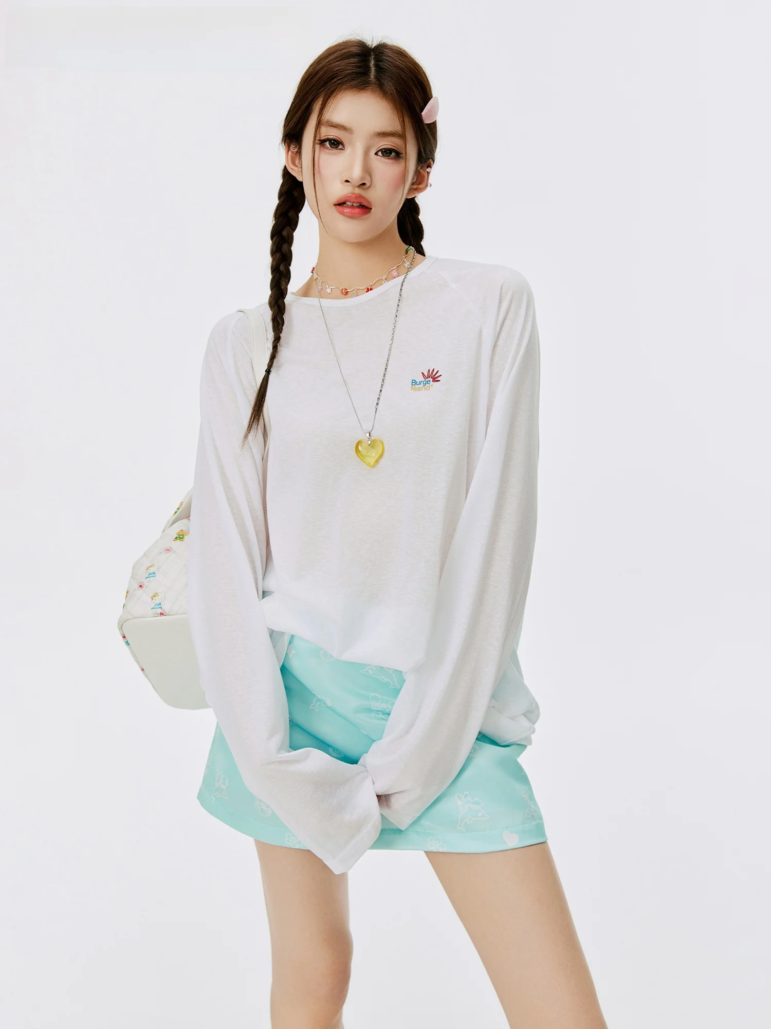 

Летняя легкая женская футболка Burgenland с длинным рукавом, сетчатая, дышащая, комфортная, повседневная, с круглым вырезом, для защиты от солнца