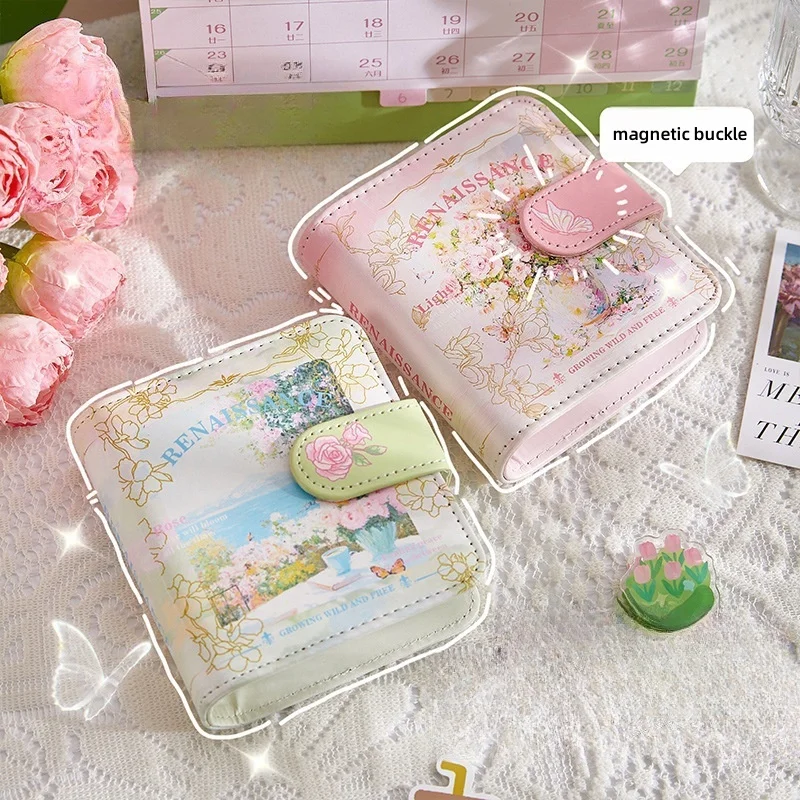 Album fotografico in pelle con pittura a olio vintage, archivio da 3 pollici, porta carte con slot singolo, raccoglitore, cartoline fotografiche, idol, Kpop, display e custode della memoria