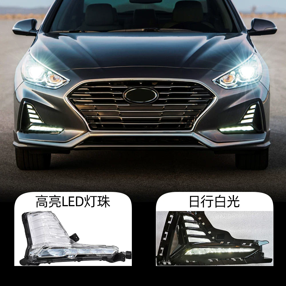 Front Fog Light for Hyundai Sonata 9th 2018-2020 modified fog lamp Daytime Running light Car Accessories