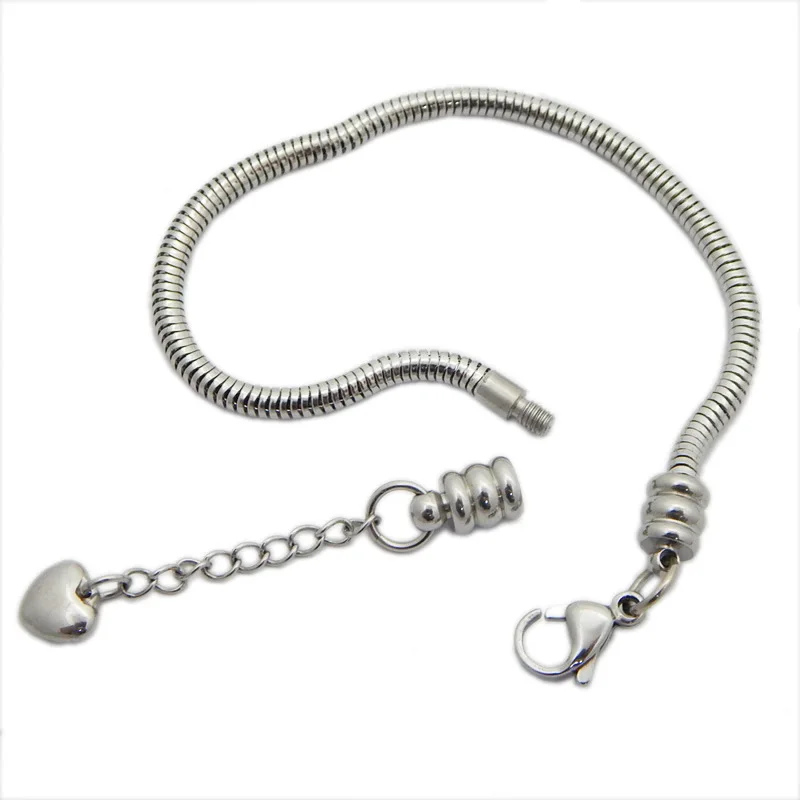 3.2MM 316L Titanium Steel Snake Chain Bracelet Jewelry for Men Women Stainless Steel Link Diy Beads Bracelet 15cm 20cm 22cm