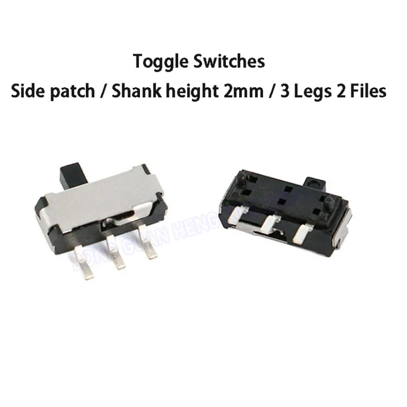 

10 Pcs Toggle Switches Side Patch MSK22D14 G2 3 Legs 2 Gears Handle Height 2mm Micro Switch