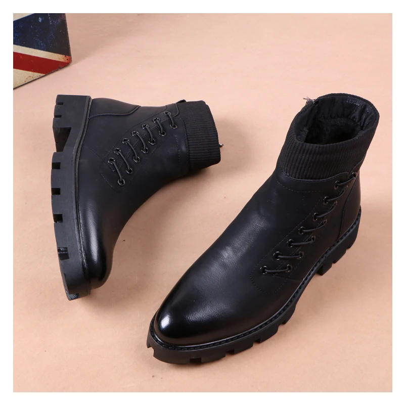 mens casual punk stage platform boots black trendy original leather shoes cowboy autumn winter boot designer cool ankle botas