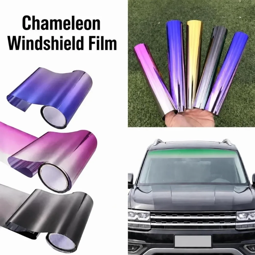 Professional Heat Insulation Chameleon Windshield Film Iridescent Color Shift Windshield Banner Car Front Window Tint Strip