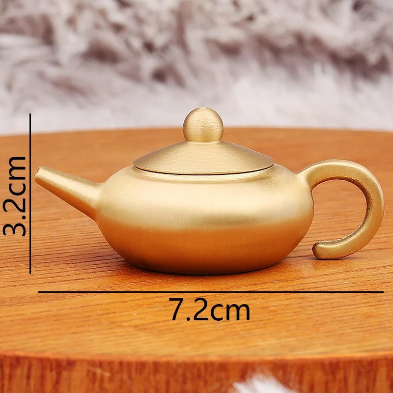 Brass Handle Daily Progress Gold Mahjong Instant Win Handheld Piece High Low Red Rope Mini Teapot Crafts Wholesale
