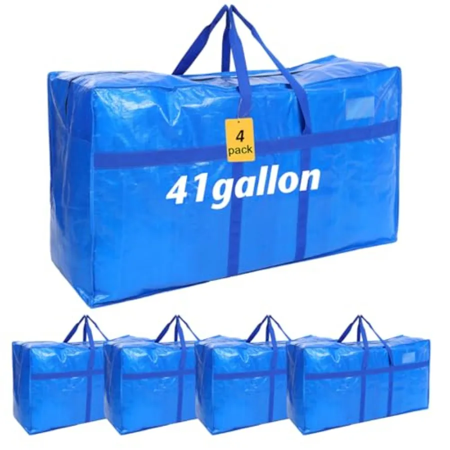 

Pack Extra Large Moving Bags XXL Heavy Duty Storage Bag with Strong Zipper Handle Jumbo Big Tote Box Foldable for College Dorm