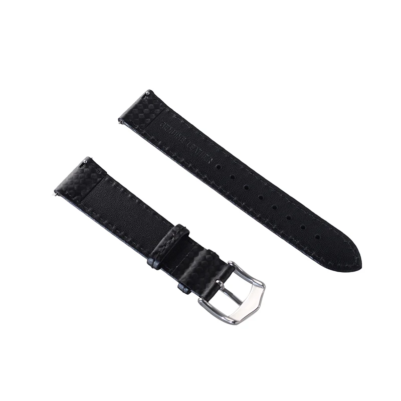 20mm 22mm Carbon Fiber pattern Leather Mens black Watchband For Universal Brand Watch Strap