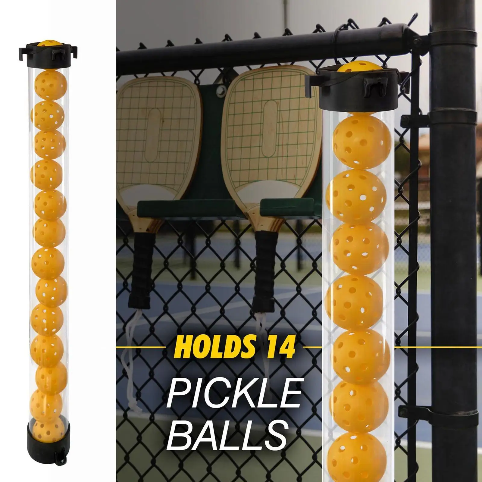 

Pickleball Ball Retriever Pickleball Pick up Tool Коллектор теннисных мячей Прозрачные