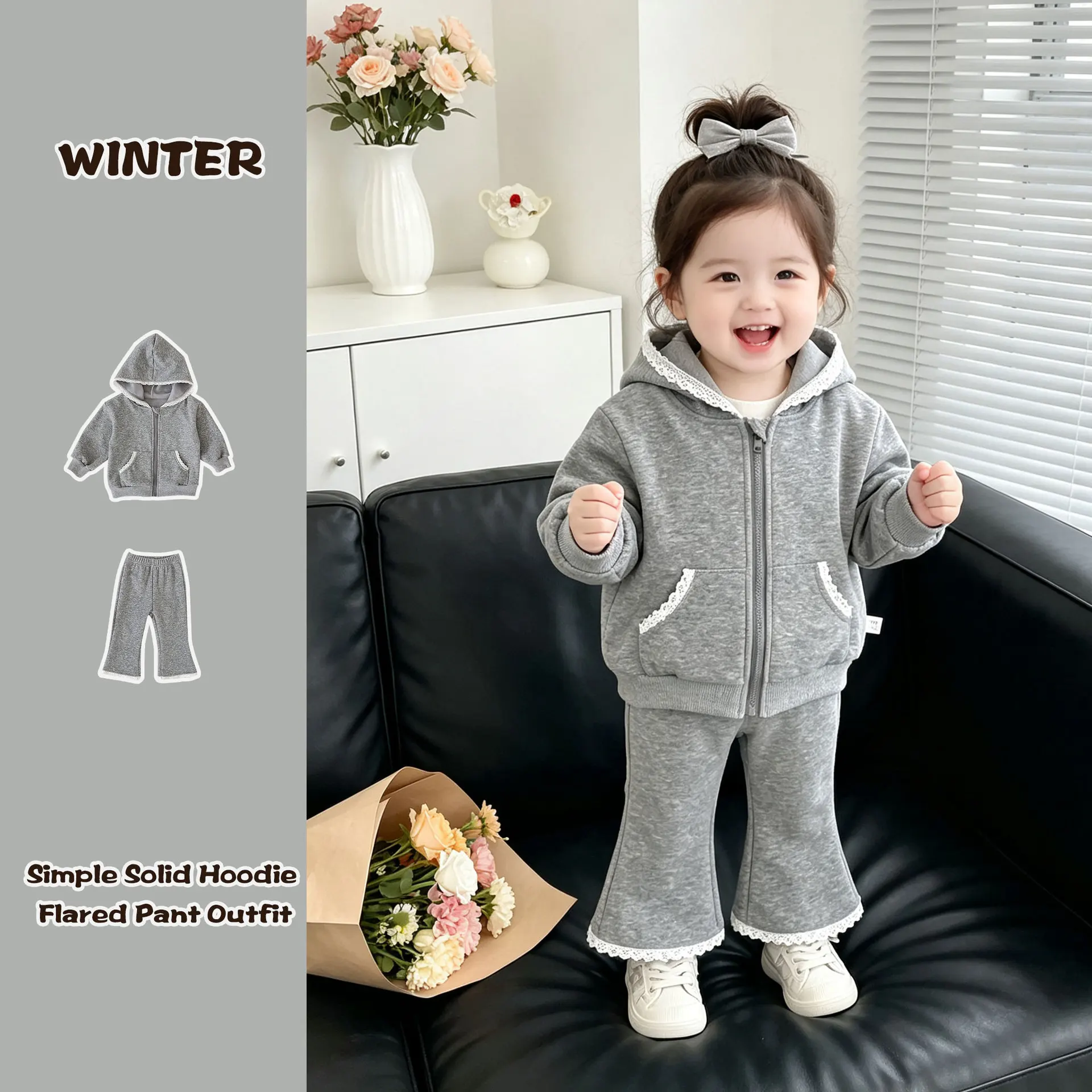 conjunto-de-2-piezas-con-capucha-y-ribete-de-encaje-para-ninas-invierno-2026--chaqueta-con-cremallera-y-forro-polar-pantalones-acampanados--conjunto-adorable