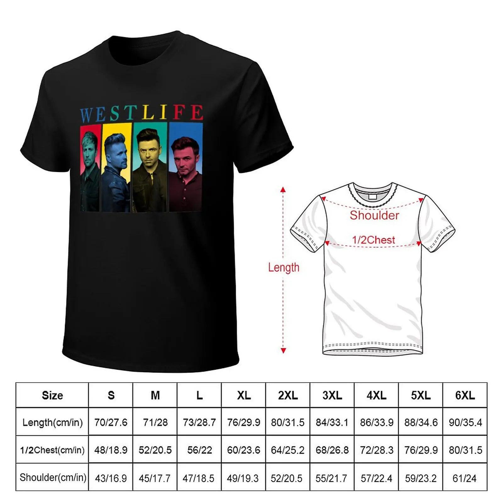 Coloured Headed T-Shirt Retro Graphic Print T-Shirt