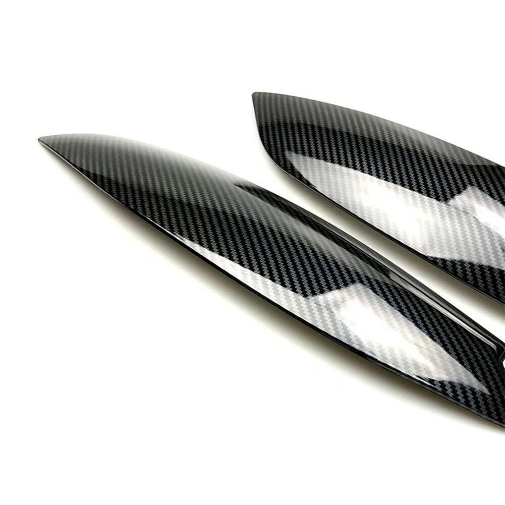 Eyebrow Trims 2Pcs Carbon Black Headlight Eyelid Eyebrow Trim Upgrade Your Car\'s Front End Style (2003 2008 Models)
