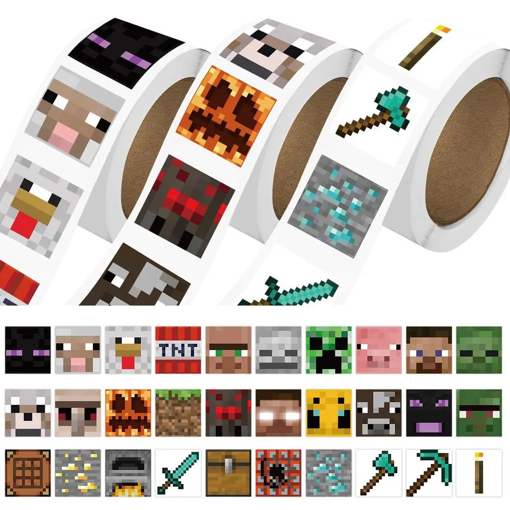 500pcs My World Sticker Roll Student Game DIY Account Tape Desktop Stationery Notebook Decoration Gift