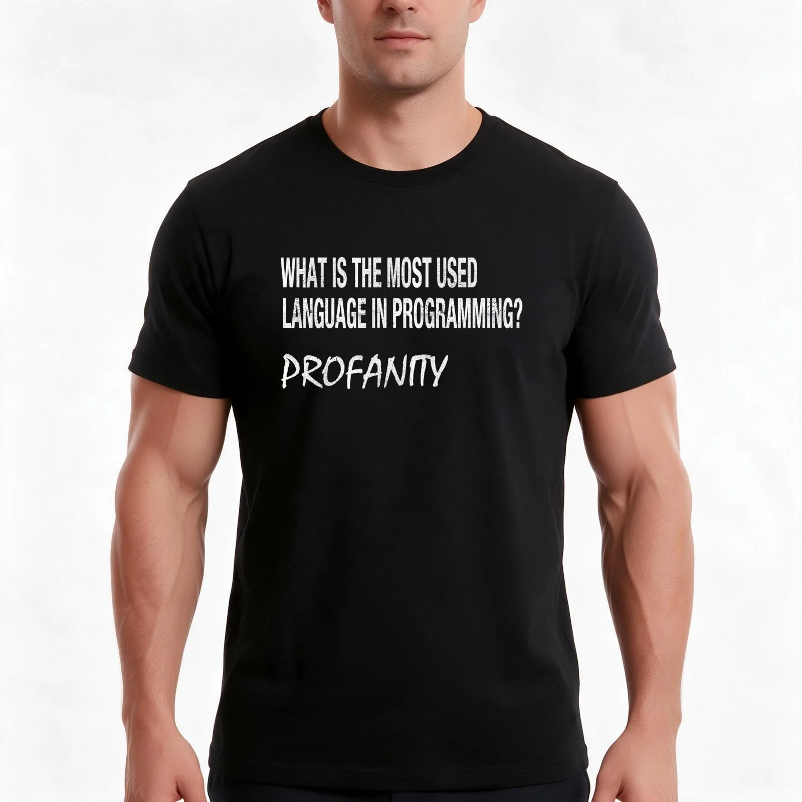 The Most Used Language In Programming Profanity T-Shirt, Summer Casual Cotton Tee, Oversized Streetwear Tops, Unisex Men Women