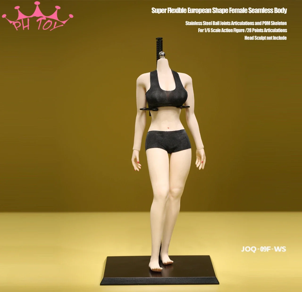 1/6 JOQ-09F Europe America Large Breast Seamless Body Connect Feet Movable Joints Super Flexible for 12" Female Head Sculpt DIY