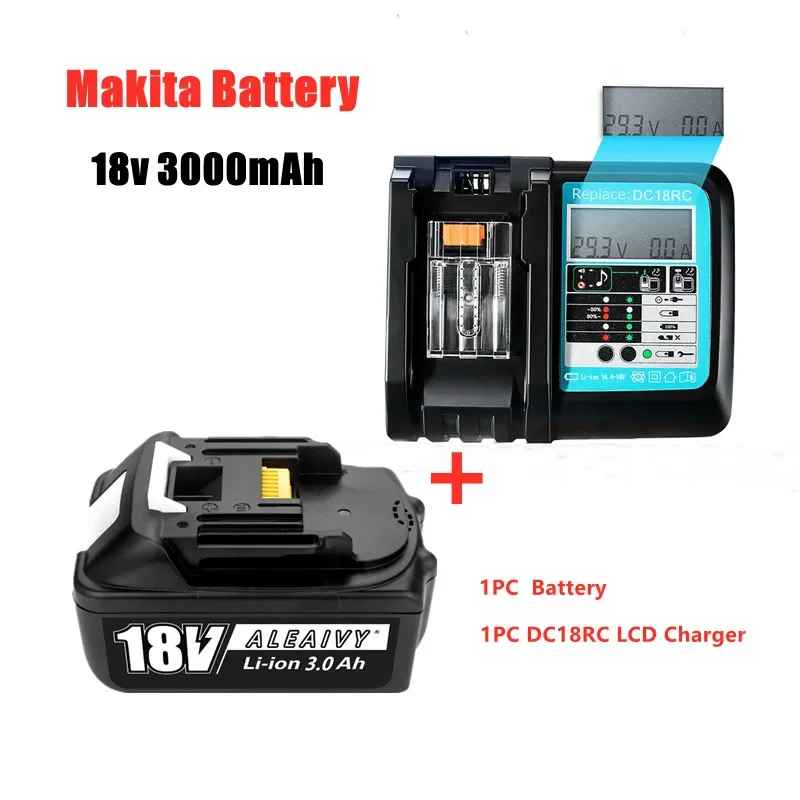 

18V 3000mAh is used for replacing lithium battery of Makita rechargeable electric tools LXT BL1860B BL1860 BL1850+DC18RC Charger