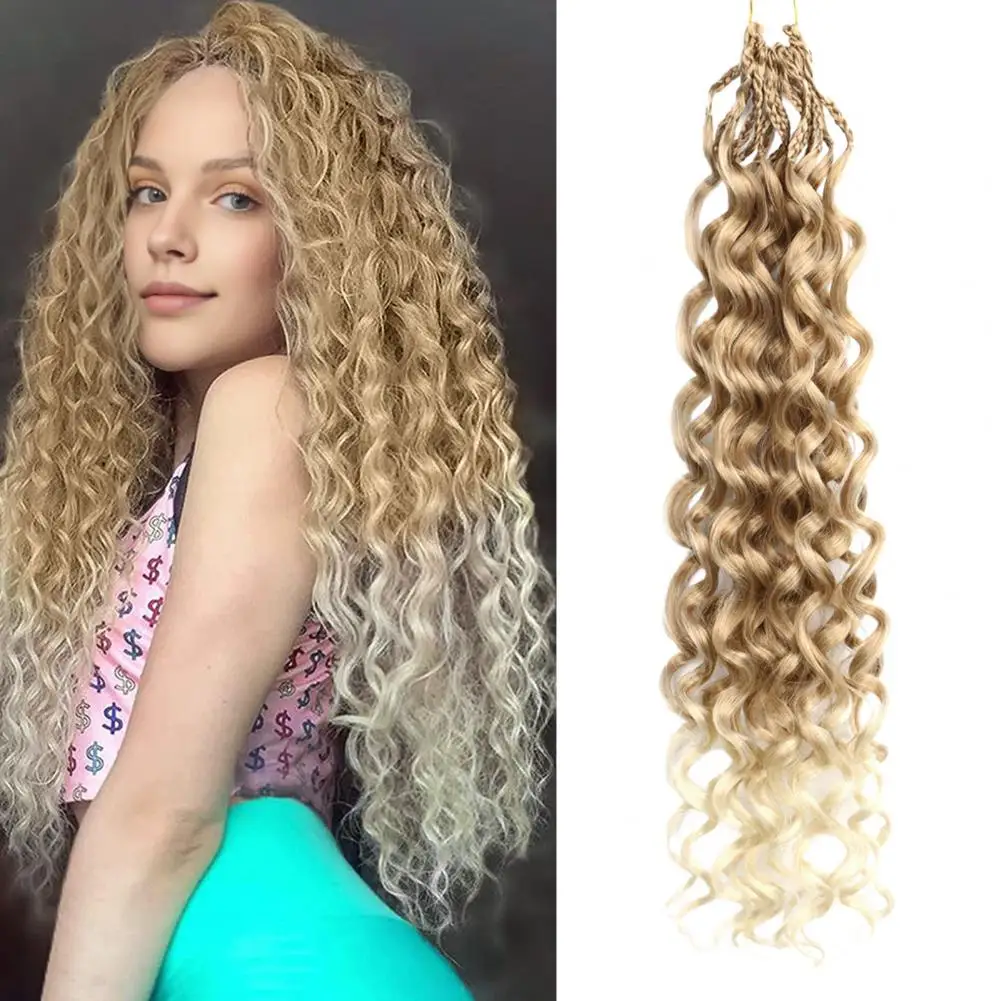 25.4cm Women Dreadlocks Curly Wig Bohemian Crochet Braiding Hair Deep Wave Synthetic Hair Ladies Long Ponytail Hair Extension