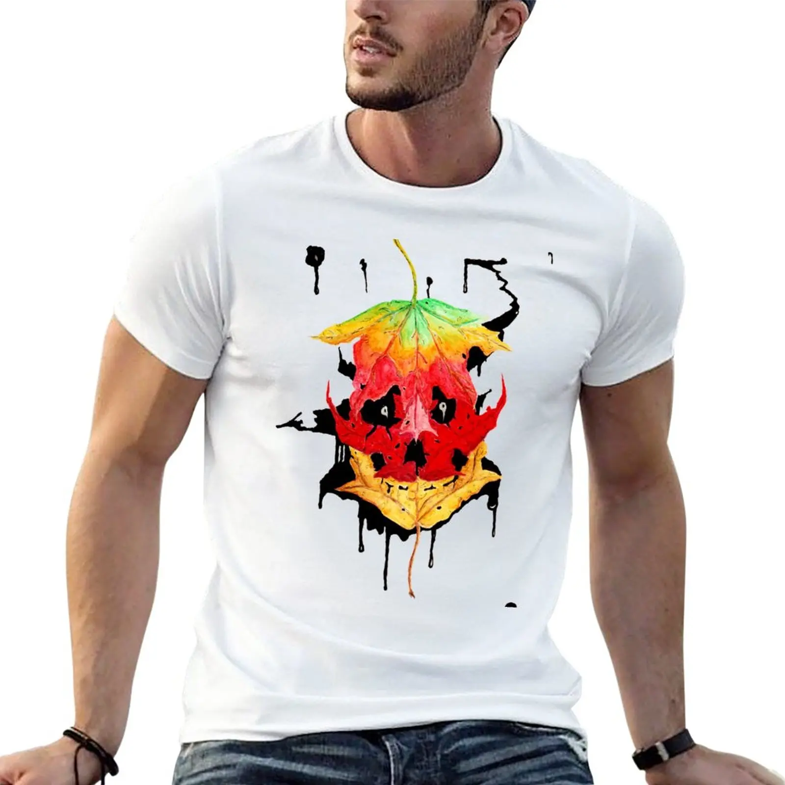 

Autumn: Skull Leaves 3 out of 3 T-Shirt funnys tees mens graphic t-shirts big and tall