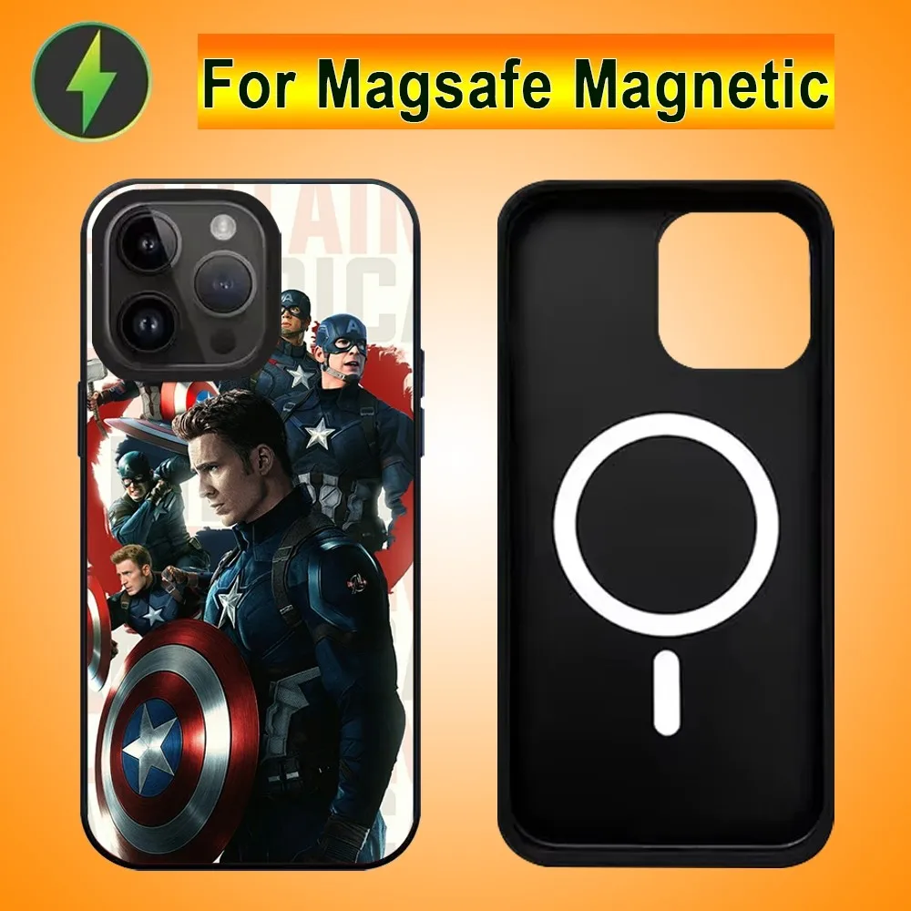 C-Captain A-America Phone Case For IPhone 15 14 13 Pro Max 11 12 Mini Alex Mirror For Magsafe Wireless Charging Cover