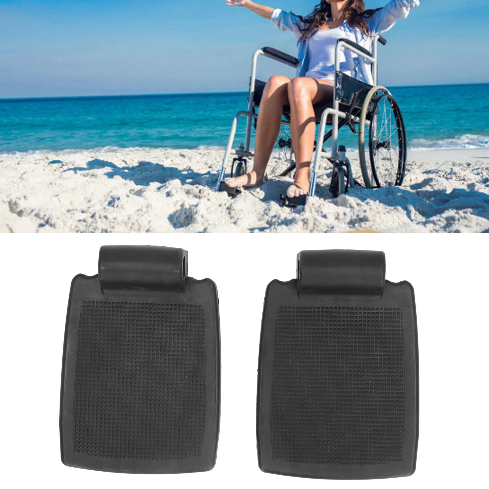 Wheelchair Footrest 19 Tube Elevating Legs Textured Surfaces Universal Foot Pedal Replacement Parts Wheelchair Foot Pedal