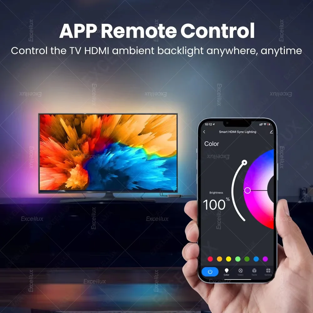 스마트 앰비언트 TV LED 백라이트, HDMI 2.1, 2.0 싱크박스 LED 스트립 조명 키트, TV 바이어스 조명 램프, RGB 와이파이 알렉사 음성 제어