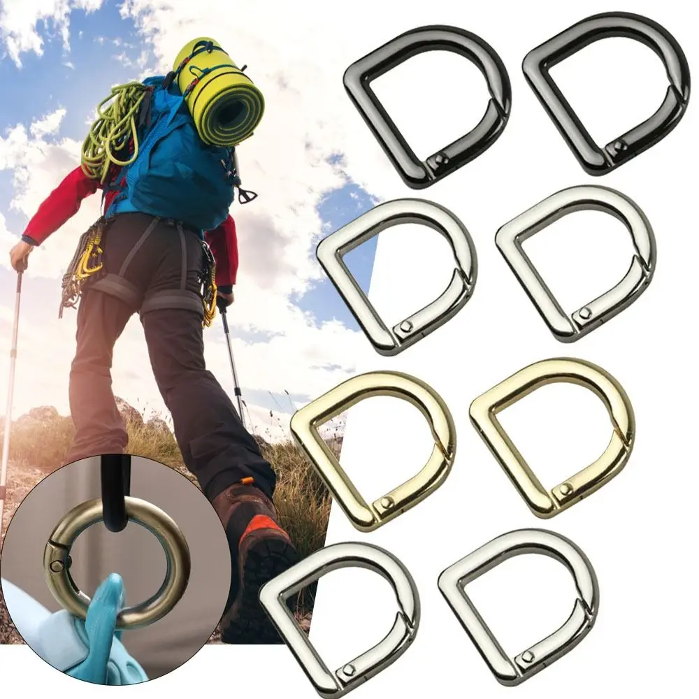 3pcs Zinc Alloy Plated Gate Spring D-Ring O-ring Buckles Clips Carabiner Purses Handbags Round Push Trigger Snap Hooks Carabiner