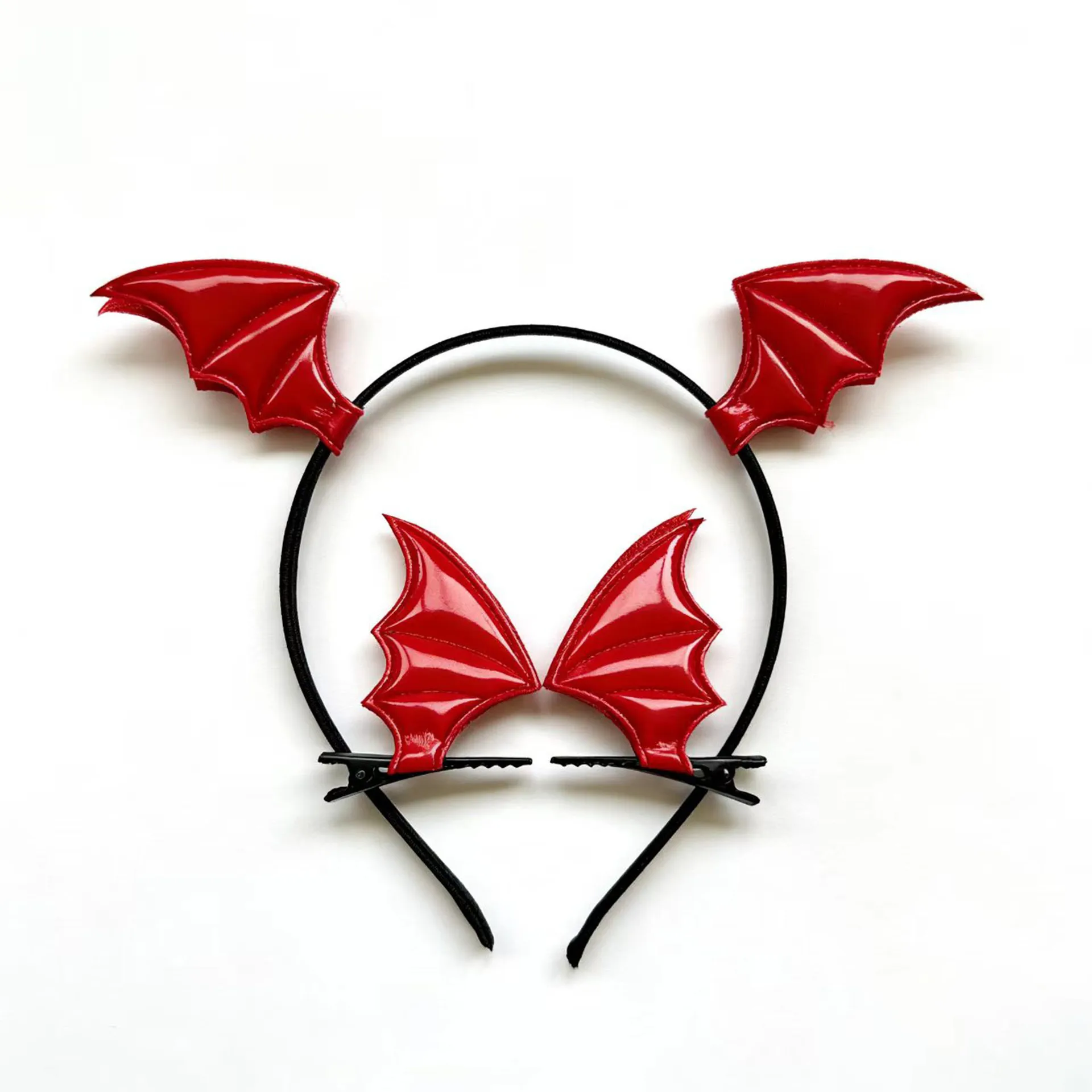 Halloween Bat Wings Headband Hair Clip Set 4 Colors Devil Wing Hair Hoop Kids Cosplay Party Costume Accessory view 5