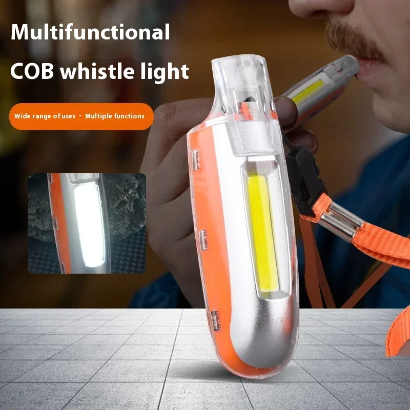

C2 EDC Powerful Whistle Light USB Rechargeable Key Chain Led Flashlight 3-speed Adjustment Emergency Torch For Dog Bird Training