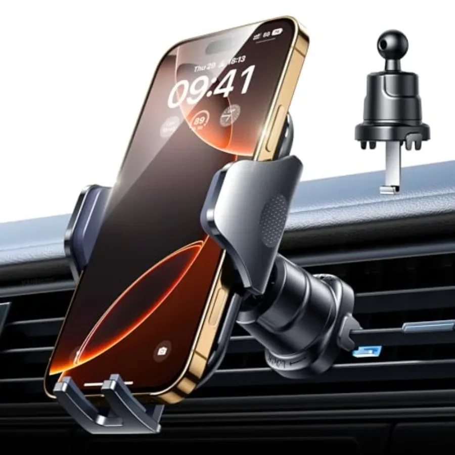 

VANMASS Car Phone Holder Mount 2025 Upgraded [Patent SteelHook] Car Vent Phone Mount Clip MilitaryGrade Shockproof Cell Phone C