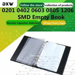 Resistor Capacitor Inductor Empty Sample Book with 20Pages(Empty Pages) for 0201 0402 0603 0805 1206 SMD Empty Book