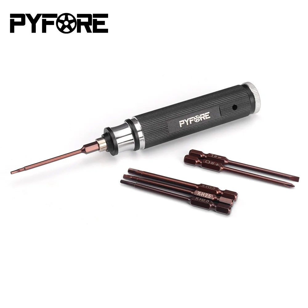 PYFORE RC Remote Control Model Car Maintenance Tool Accessories HSS Titanium Plated Hexagonal Six in One Screwdriver