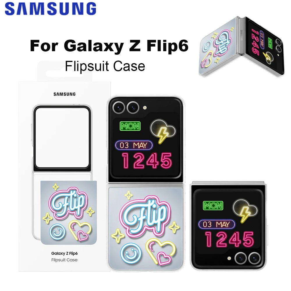 Original for Samsung Galaxy Z Flip6 Flipsuit Case EF-ZF741 Galaxy Z Flip 6 Smartphone Cove Transparent