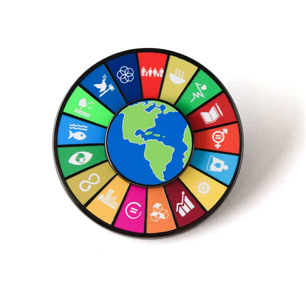 UN Sustainable Development Goals Earth Brooch 17 Goals Icon Badge Backpack Hat Theme Accessories Students Collectors Lapel Pin