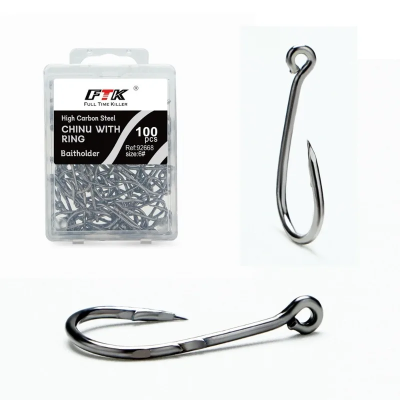 

Набор крючков для приманки из высокоуглеродистой стали, 50 или 100 шт., крючки для морской рыбалки, портативный рыболовный крючок для длительного заброса в штучной упаковке, доступны несколько размеров