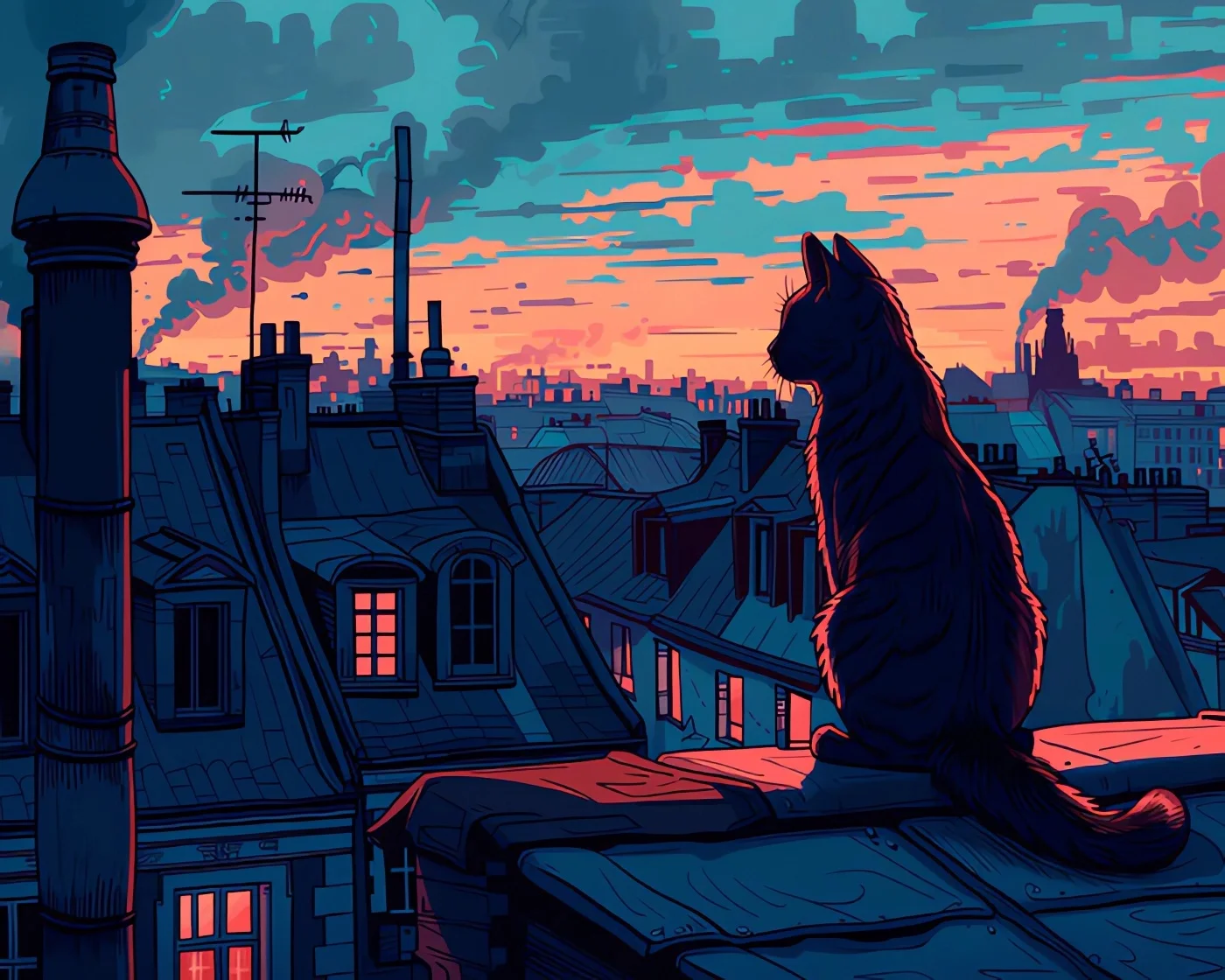 

Пазлы «Кот ловит сон ночью» (500/1000/1200/2000 элементов) – Семейные игры для игровой комнаты, спальни, подарки