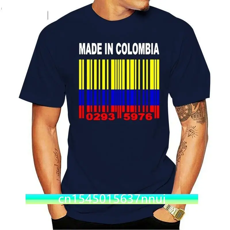 MADE IN COLOMBIA Colombian National Flag CUSTOM BARCODE NUMBERS T-shirt Y81